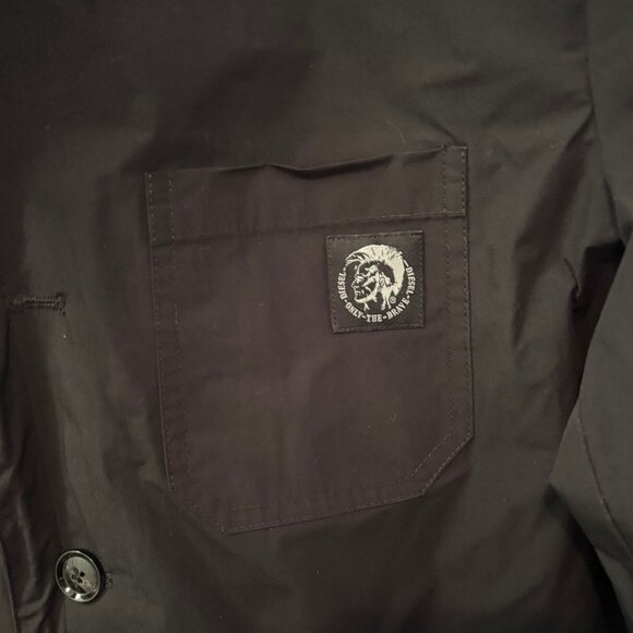 Diesel black notch lapel drawstring hem casual blazer size M - Picture 8 of 11